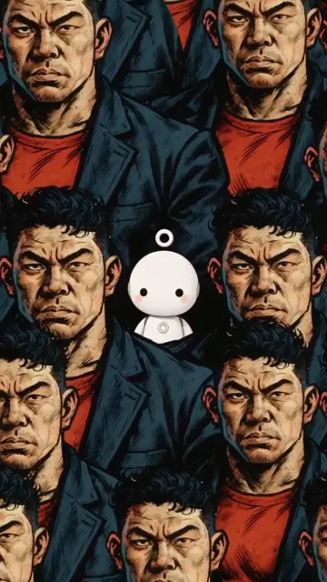 『°（マル）が来た日』のポスター。語り手のAI石川と、頭上に丸い輪の浮いたマル